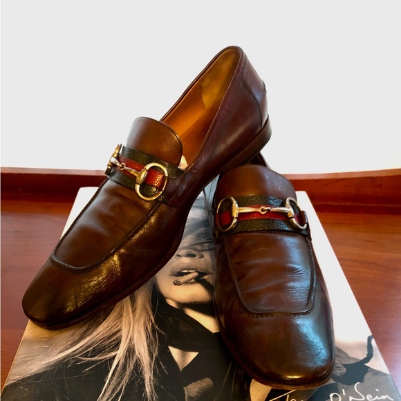 Gucci Shoes Vintage Gucci Mens Drk Rare Brown Leather Horsebit